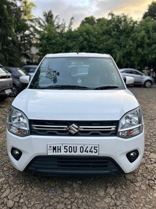 White Maruti Suzuki WagonR Petrol CNG self drive car on rent in Ravet